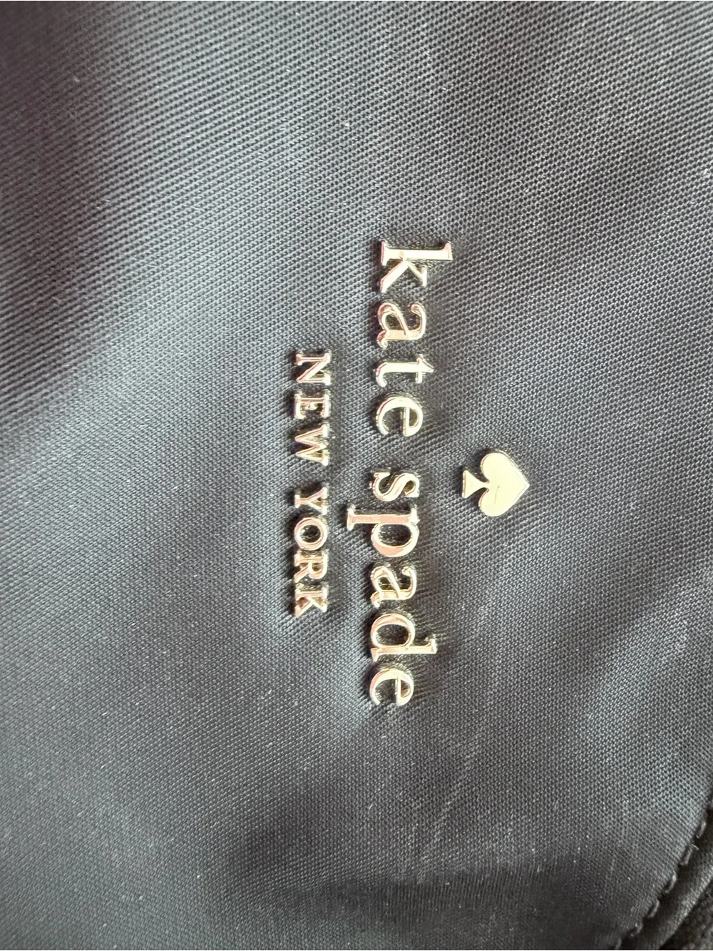 Kate Spade Black Nylon Mini Backpack with Gold Accents
